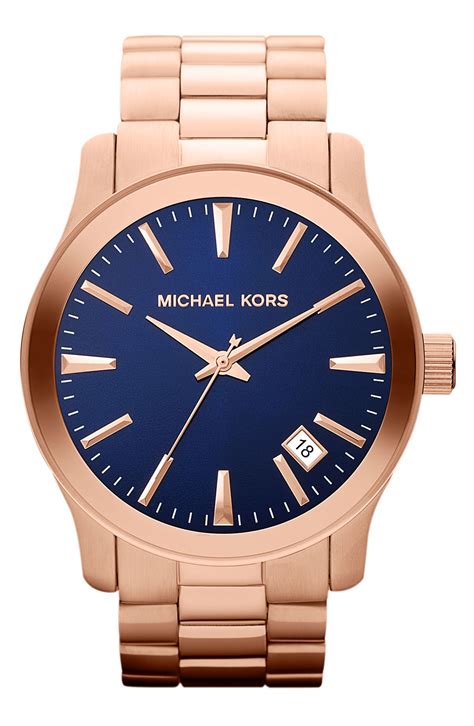 michael kors blue background watch|Michael Kors blue dial watch.